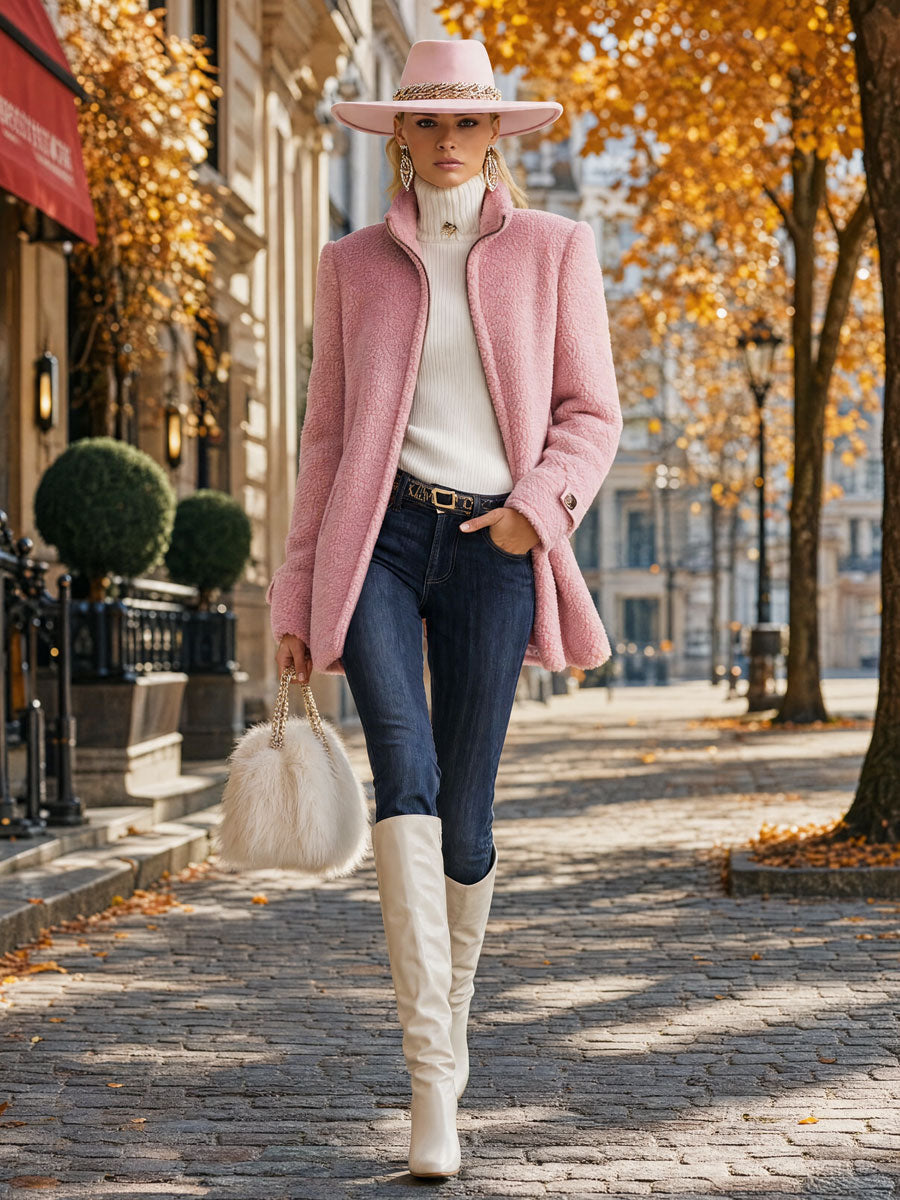 Sara | Damen Warme Stehkragen Fleecejacke