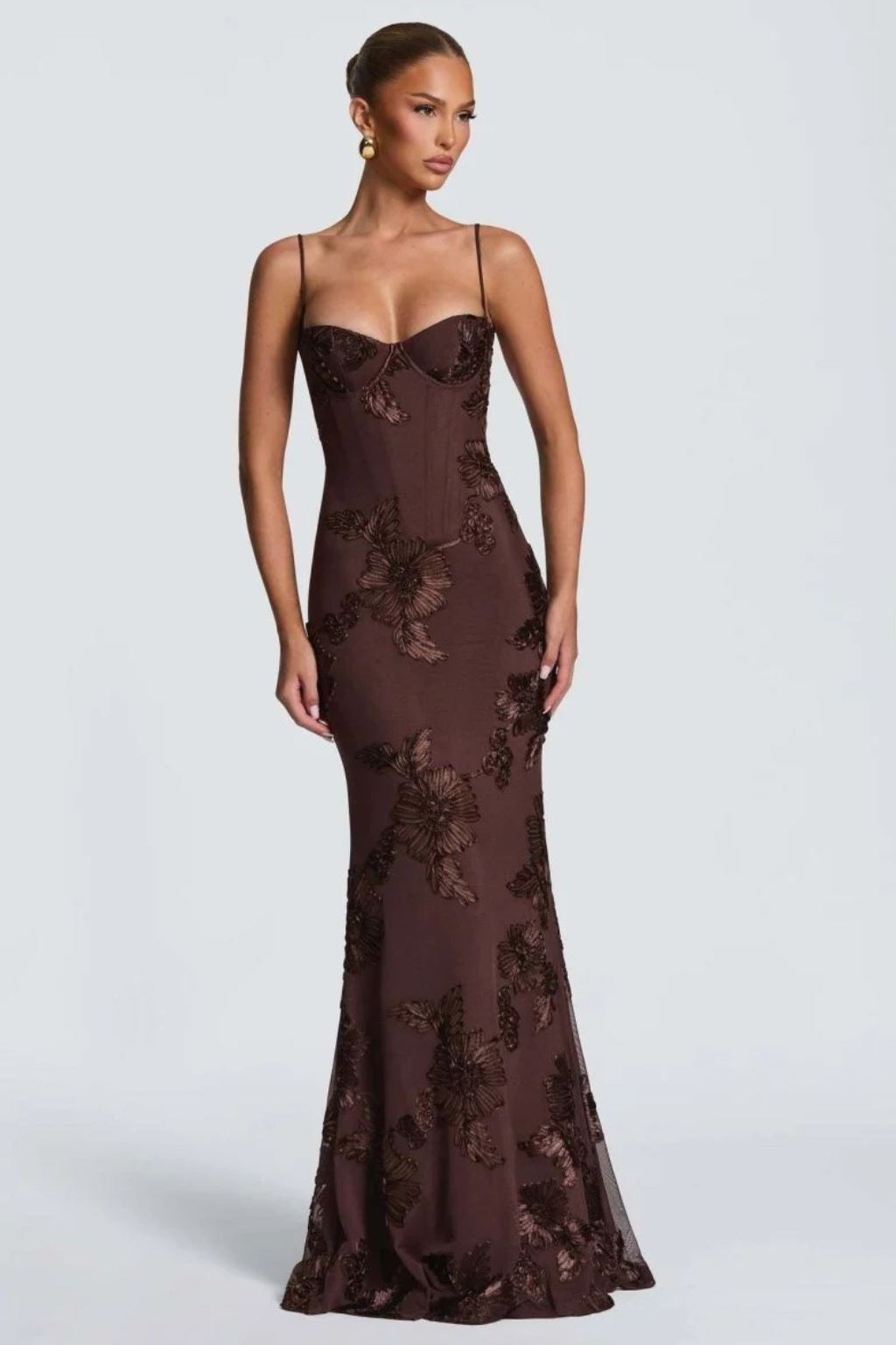 Fabienne | Maxi dress ricamato da donna per invitate a nozze