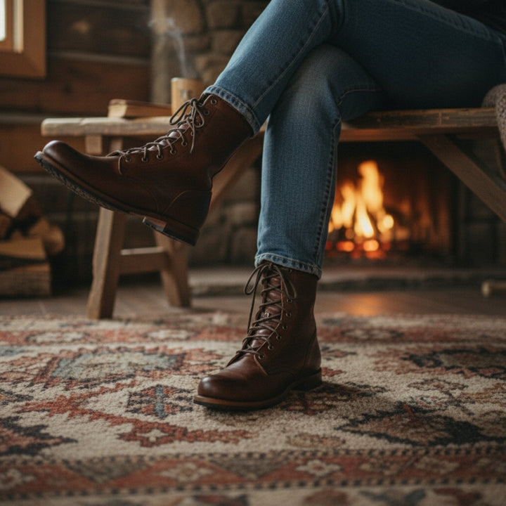 Sina | Bottines à lacets décontractées à bout rond pour femme