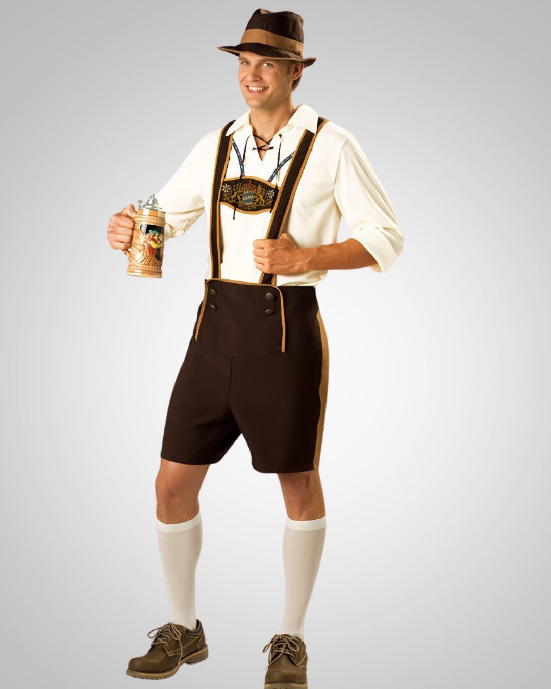 Fabrice | Herren Trachten Lederhosen-Outfit mit Hosenträgern