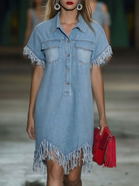 Justine | Women's Denim Shirt Mini Dress