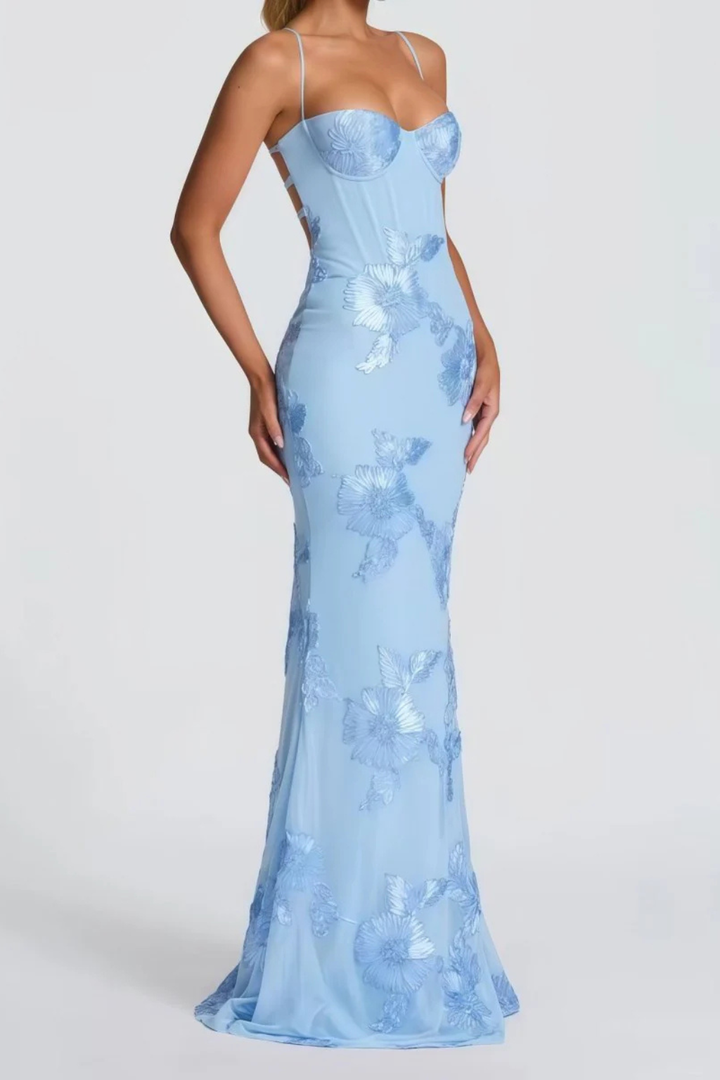 Fabienne | Maxi dress ricamato da donna per invitate a nozze