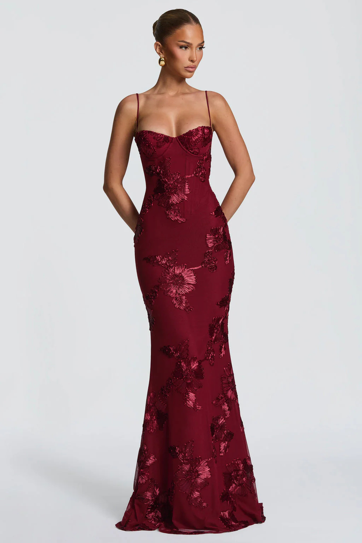 Fabienne | Maxi dress ricamato da donna per invitate a nozze
