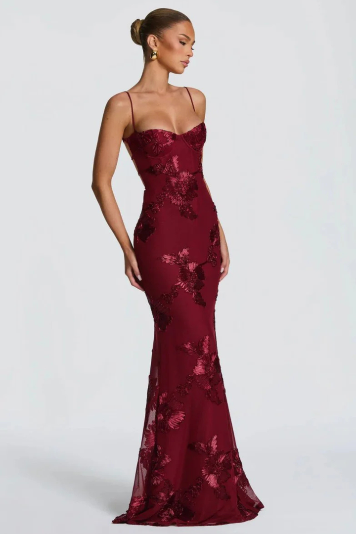 Fabienne | Maxi dress ricamato da donna per invitate a nozze