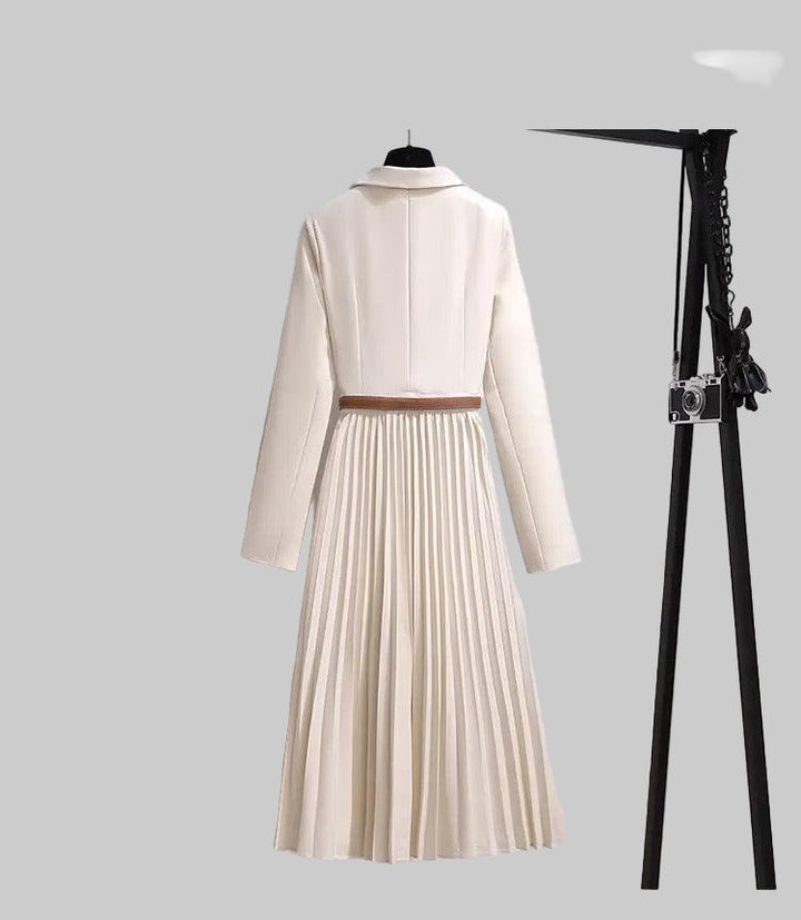 Patrizia | Elegant Pleated Midi Blazer Dress for Women