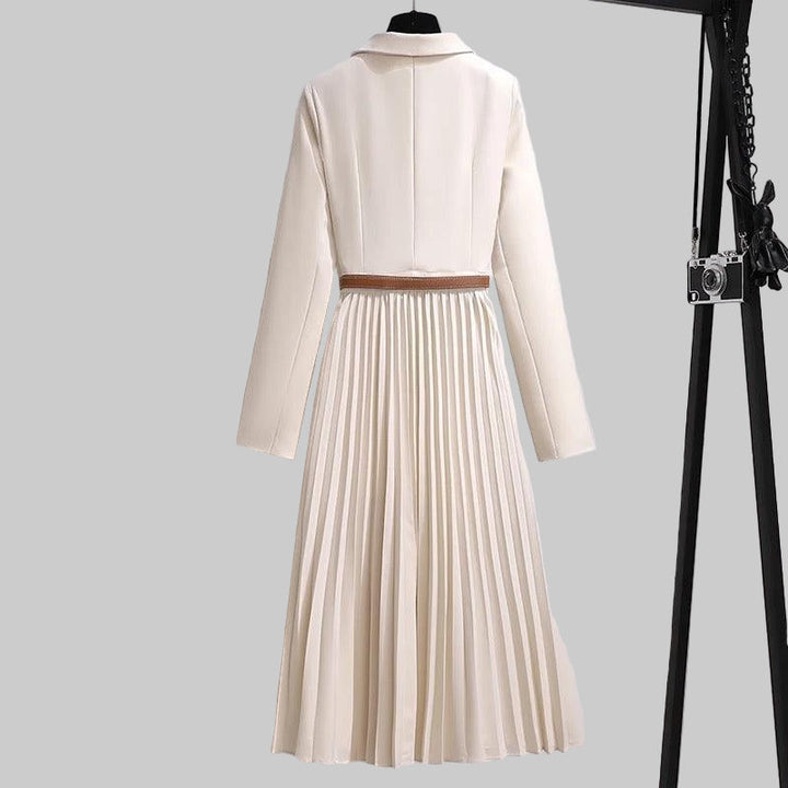 Patrizia | Elegant Pleated Midi Blazer Dress for Women