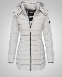 Yvonne | Damen Elegante Winter Daunenjacke mit Kapuze