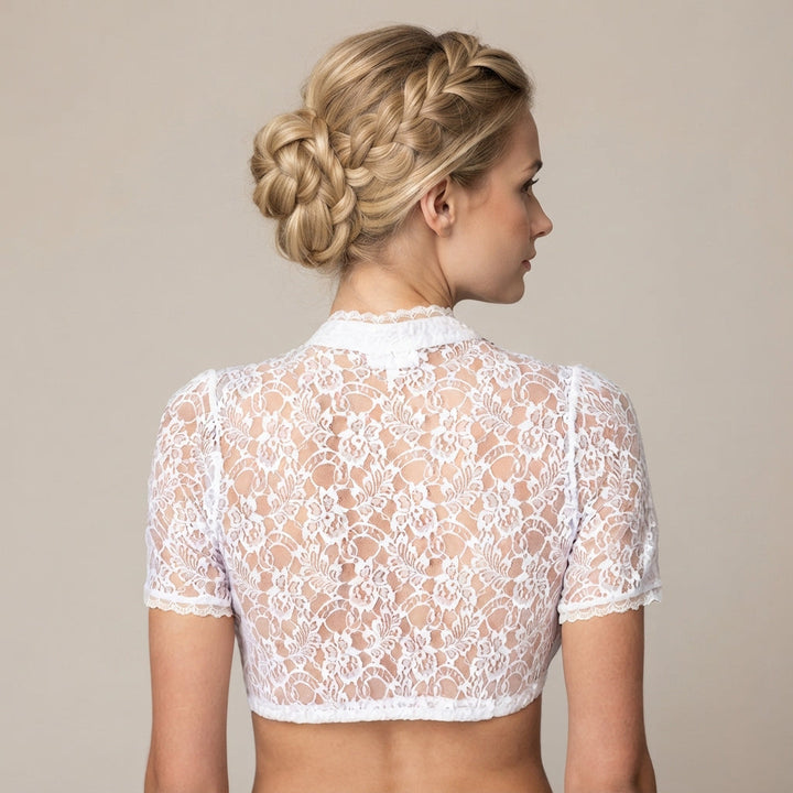 Juliana | Damen Spitzen Stehkragen Dirndlbluse