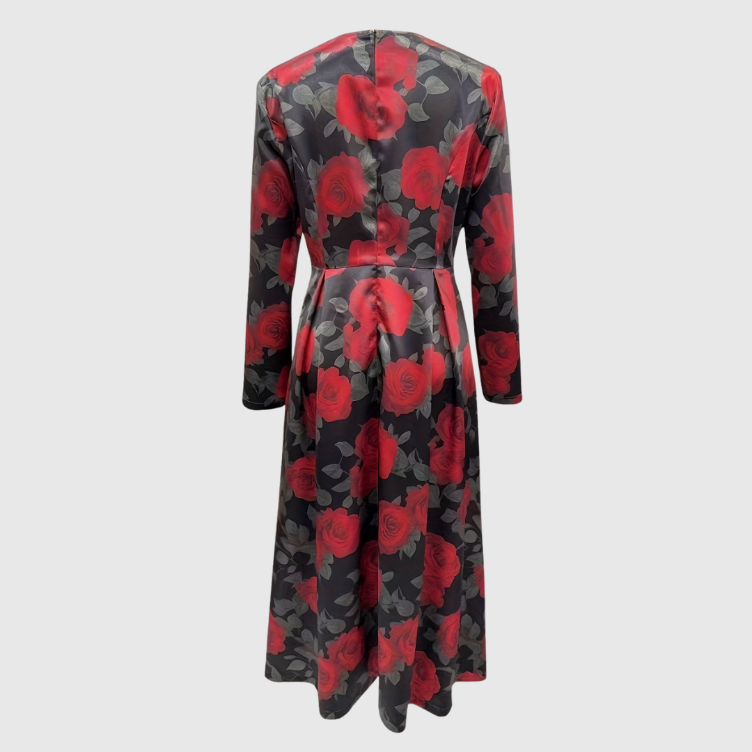 Sabine | Damen Vintage Geblümtes A-Linien Kleid