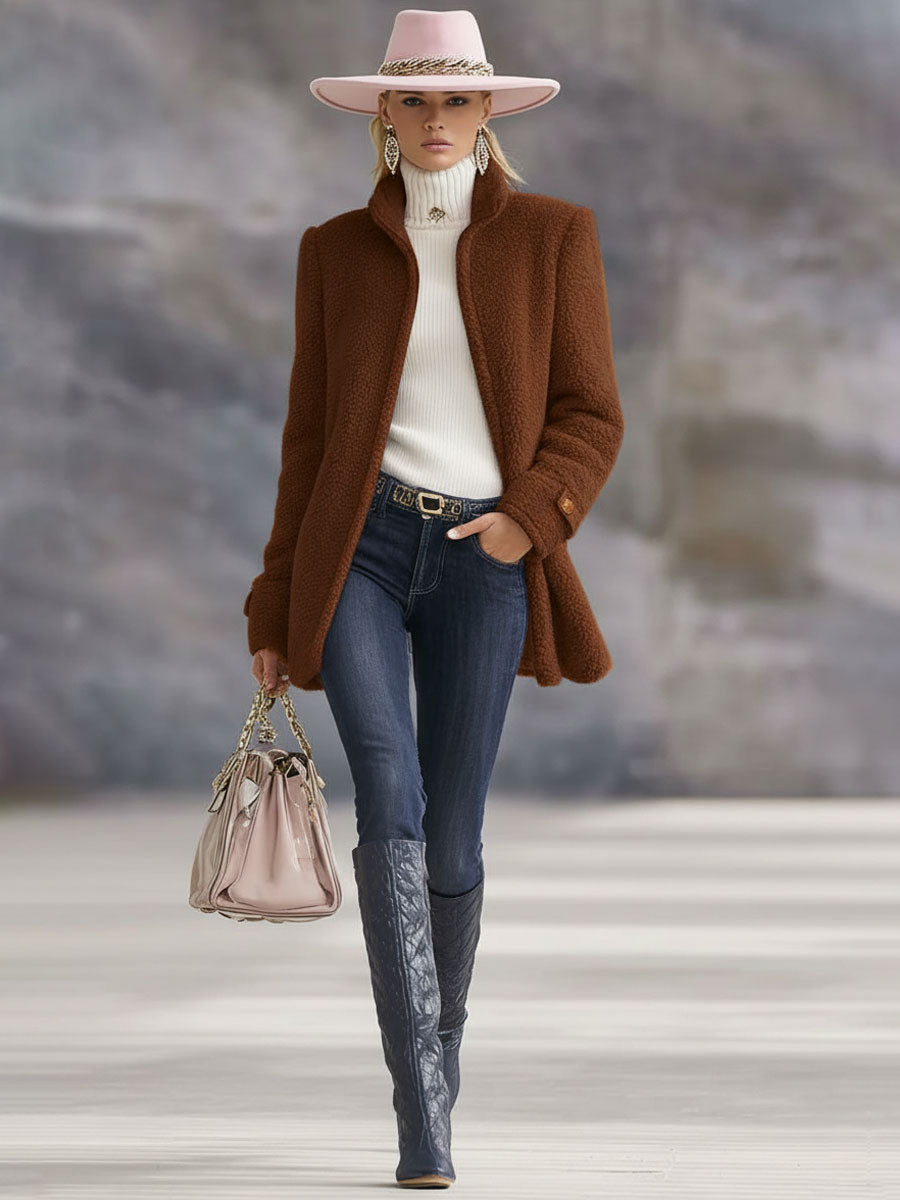 Sara | Damen Warme Stehkragen Fleecejacke