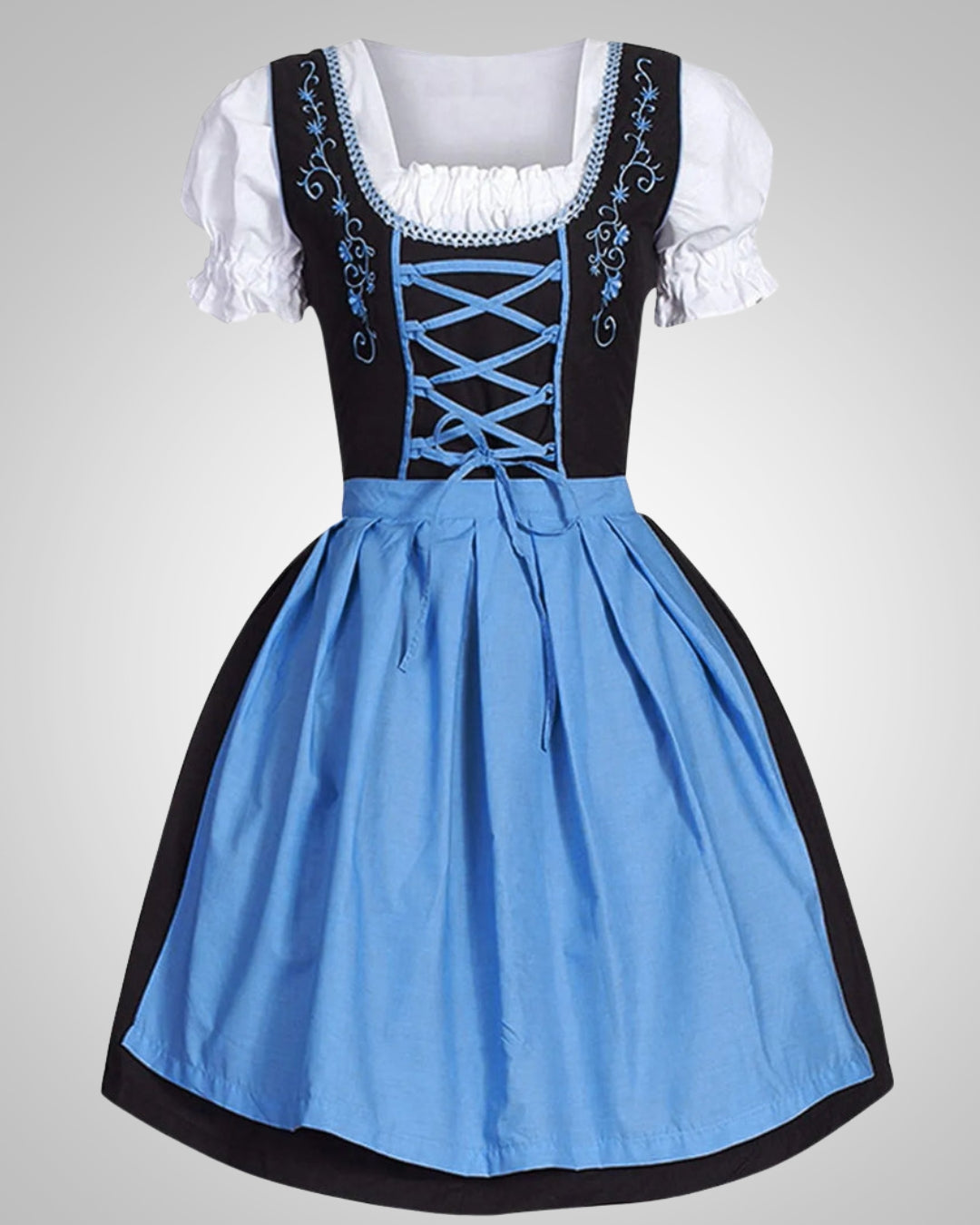 Lara | Damen Traditionelles Besticktes Dirndl mit Schnuerung