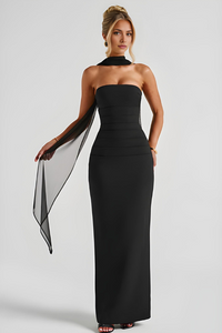 Kennedy | Robe longue moulante sans bretelles pour invitée de mariage