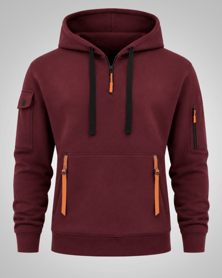Parker | Felpa calda da uomo con cappuccio e cerniera