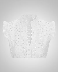 Margrit | Damen Elegant Rüschenärmeln Dirndlbluse
