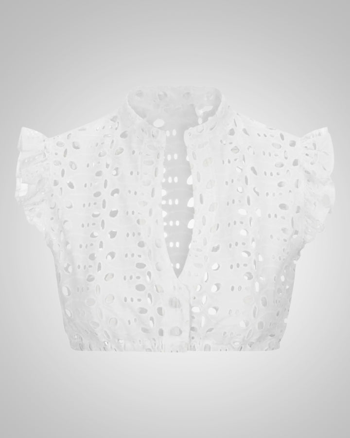 Margrit | Damen Elegant Rüschenärmeln Dirndlbluse