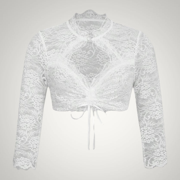 Gabriele | Damen Kurze Spitze Dirndlbluse