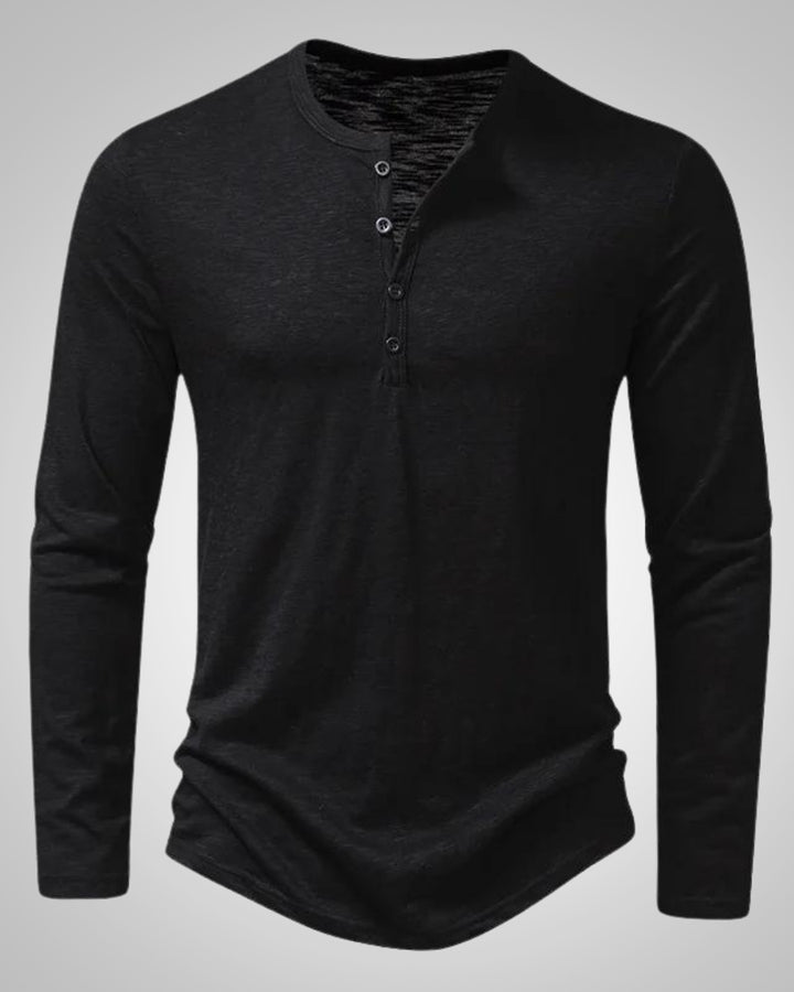 Denver | Maglia Henley a maniche lunghe slim fit senza tempo da uomo