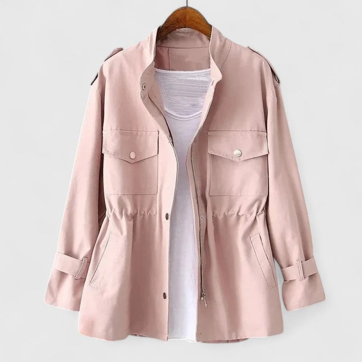 Malin | Damen Eleganter Mantel mit Reißverschluss