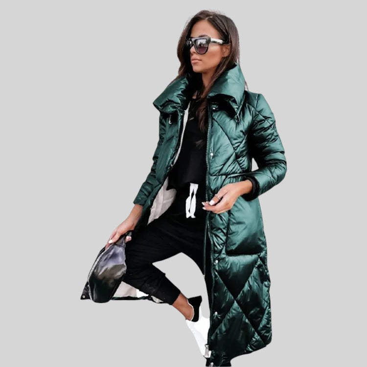 Ida | Damen Gesteppte Rippbündchen Winter Parkajacke