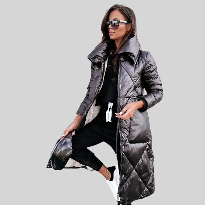 Ida | Damen Gesteppte Rippbündchen Winter Parkajacke
