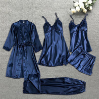 Flavia | Elegante completo pigiama da donna in raso e pizzo