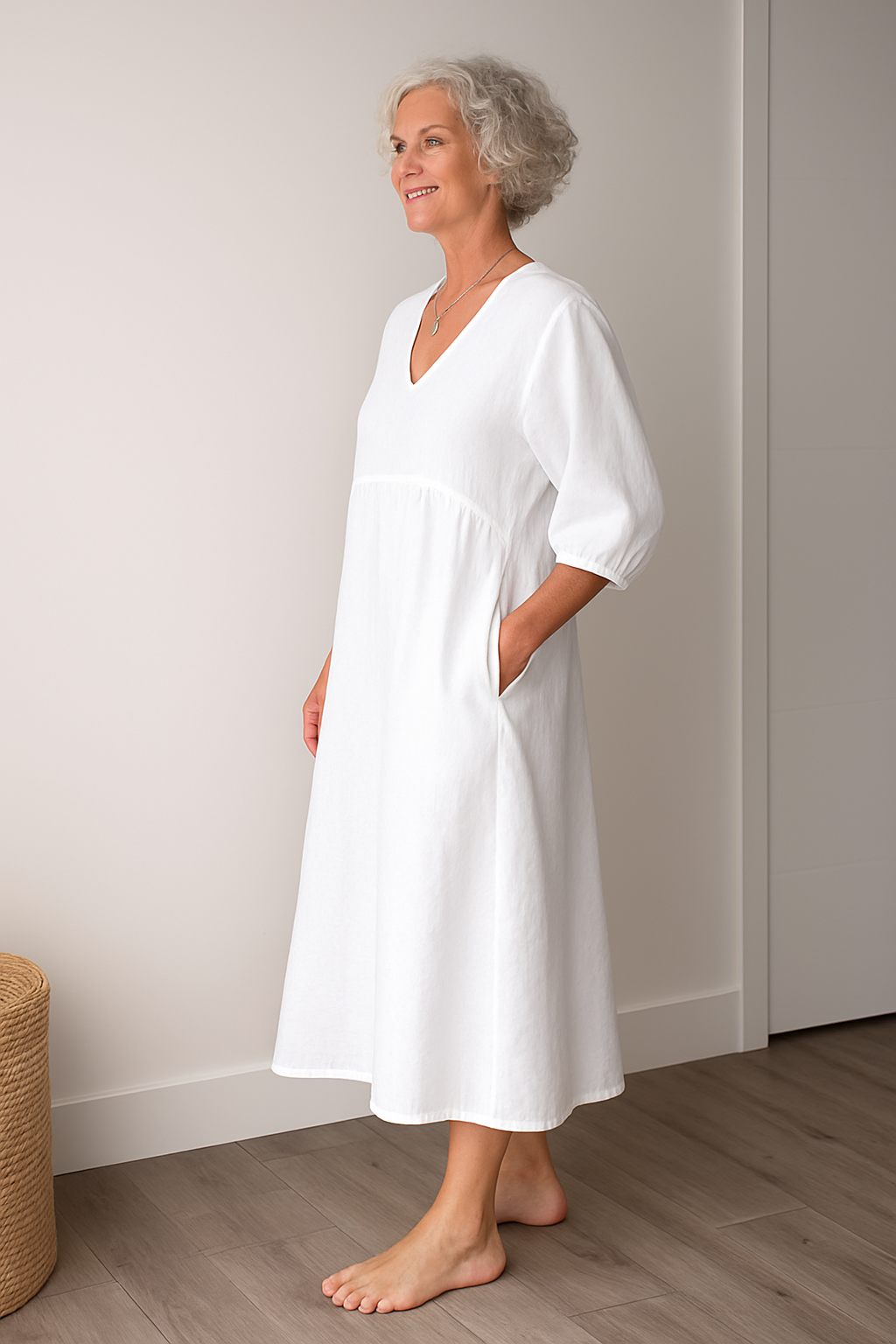 Franziska | Abito casual da donna a maniche corte con scollo a V