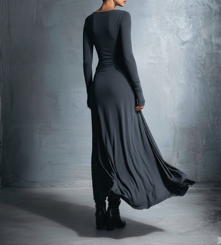 Laura | Abito lungo elegante da donna a maniche lunghe drappeggiato