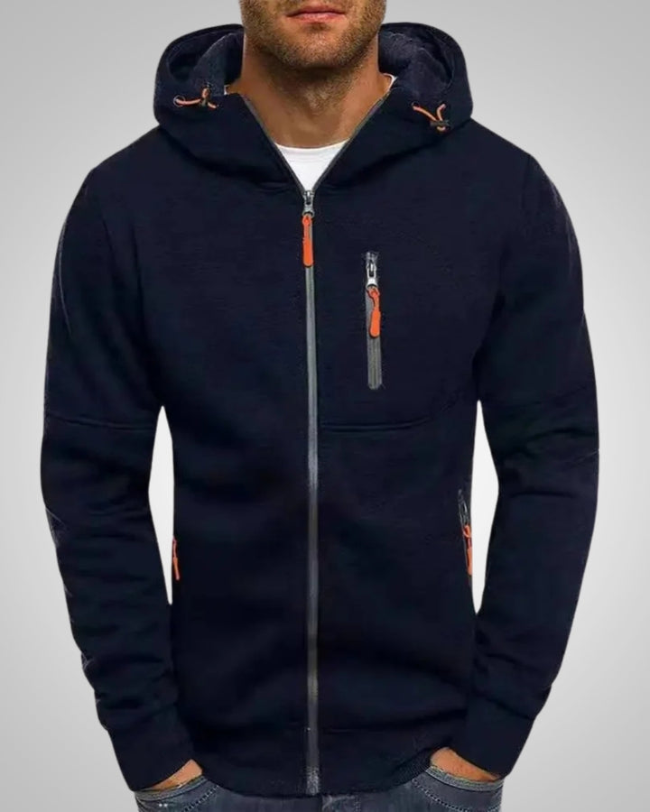 Elijah | Felpa con cappuccio casual da uomo con tasche e zip