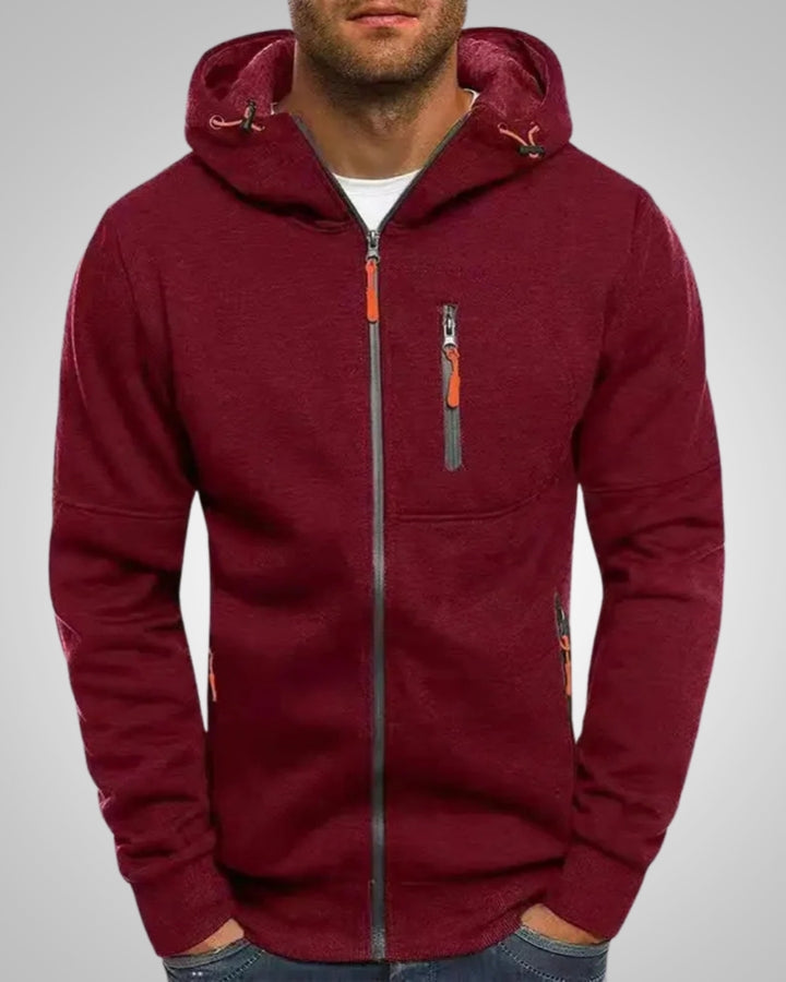Elijah | Felpa con cappuccio casual da uomo con tasche e zip