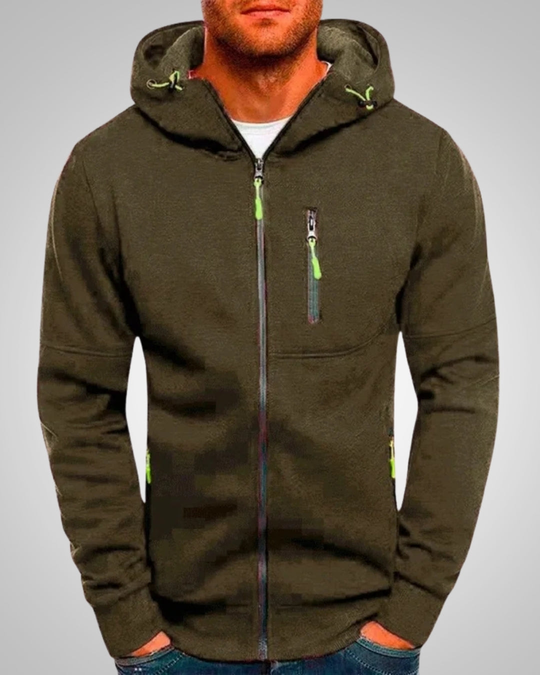 Elijah | Felpa con cappuccio casual da uomo con tasche e zip