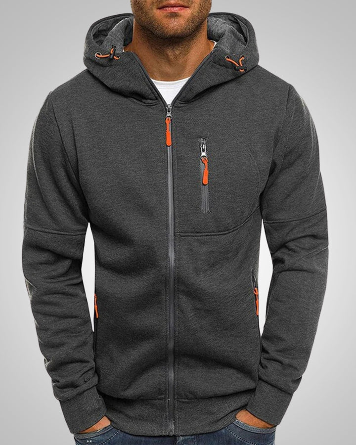 Elijah | Felpa con cappuccio casual da uomo con tasche e zip