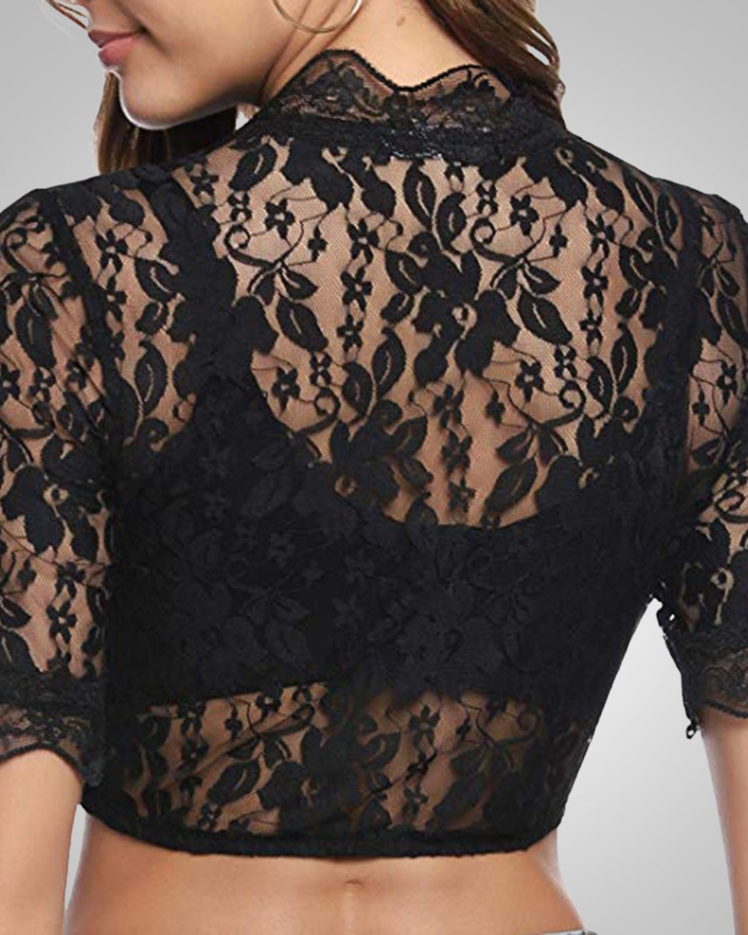 Eliane | Damen Kurzärmelige Spitzen-Dirndlbluse