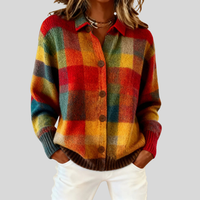Marlene | Damen Klassischer Hemdkragen Strick Cardigan