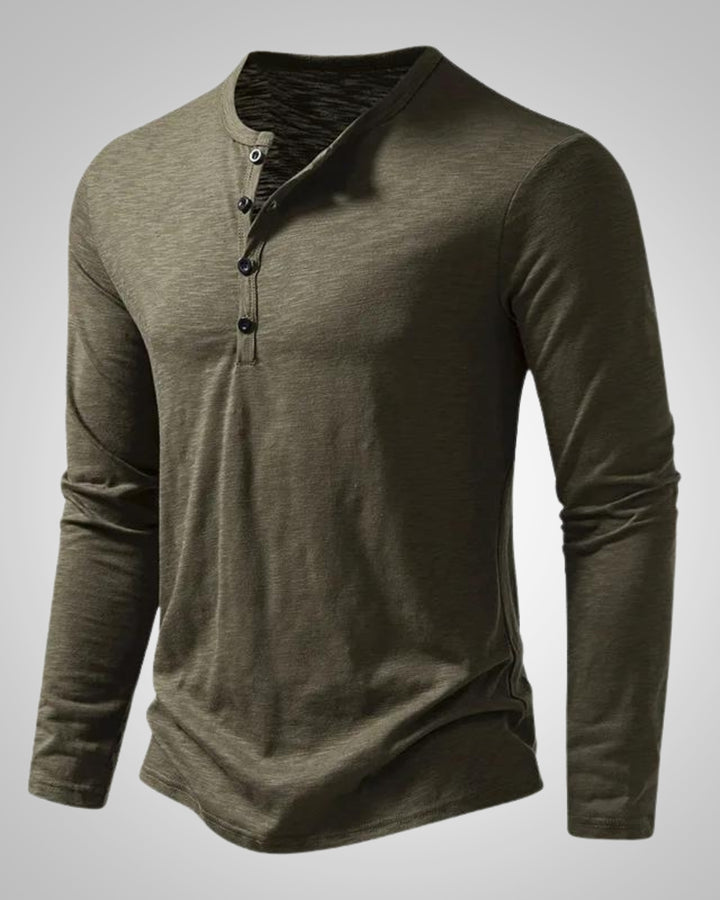 Denver | Maglia Henley a maniche lunghe slim fit senza tempo da uomo