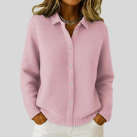 Lena | Classic Long-Sleeve Collared Cardigan for Women