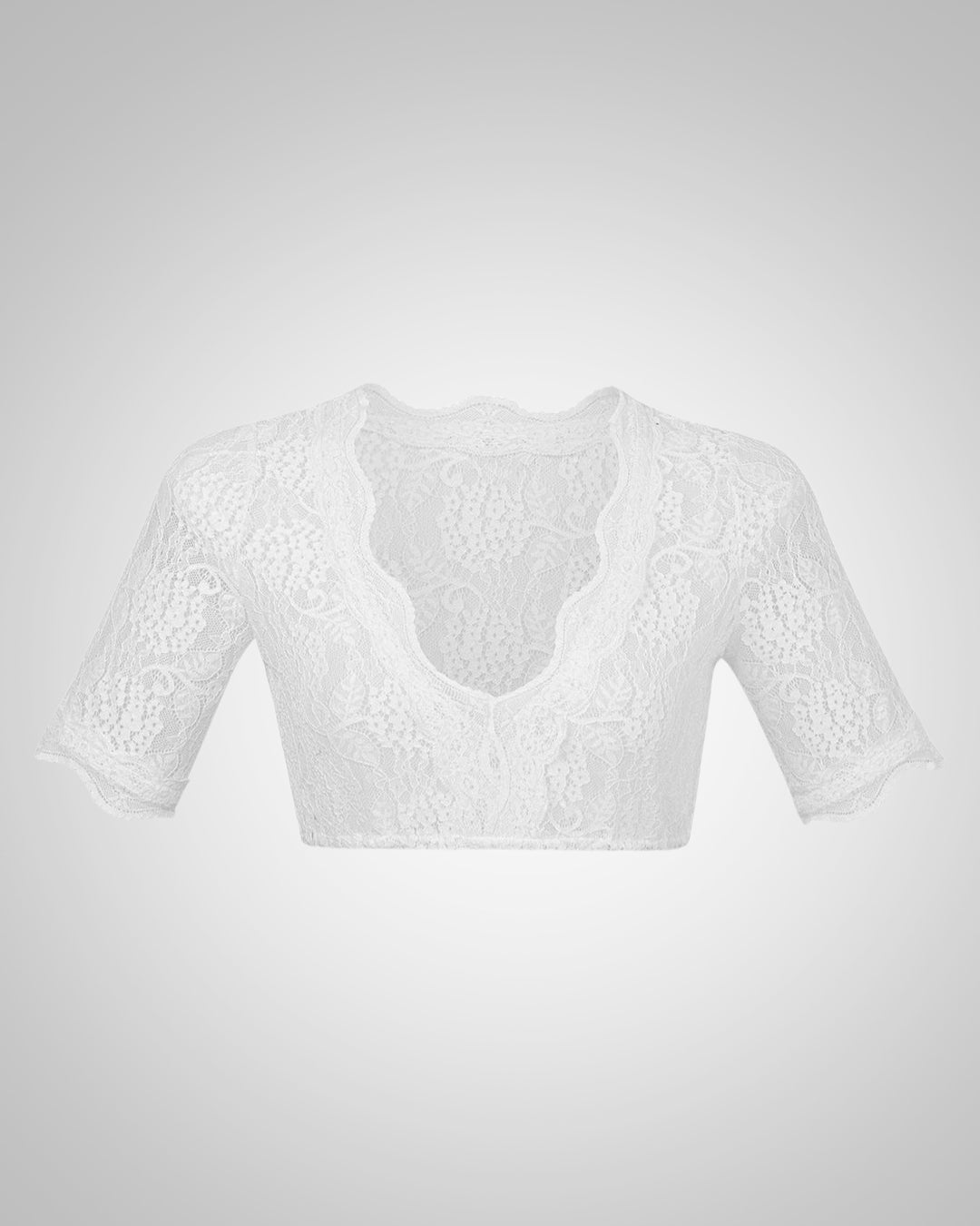 Delia | Damen Kurzarm V-Ausschnitt Dirndlbluse