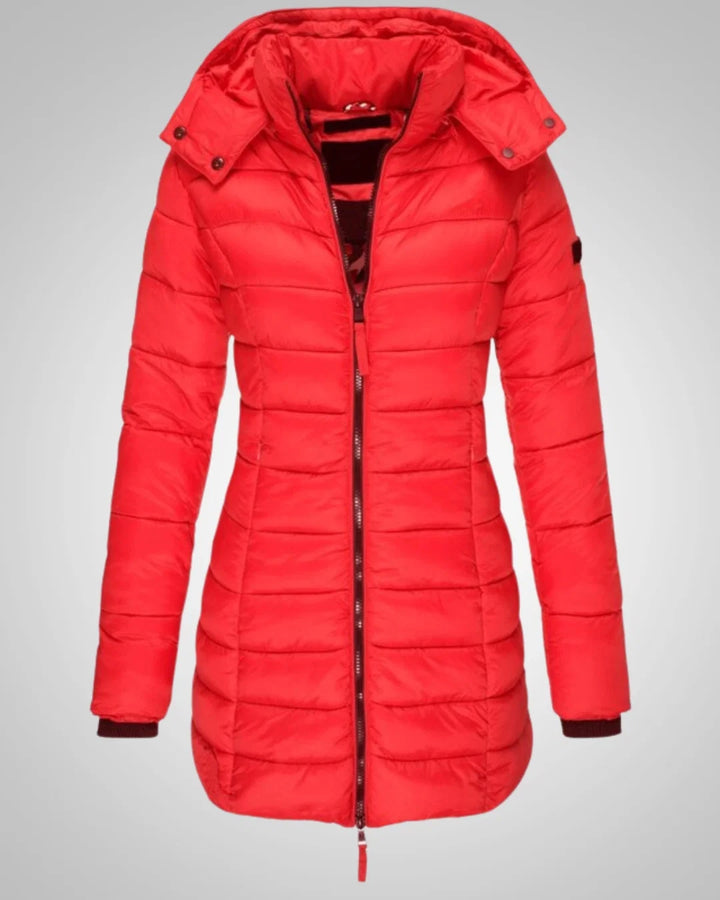 Yvonne | Damen Elegante Winter Daunenjacke mit Kapuze