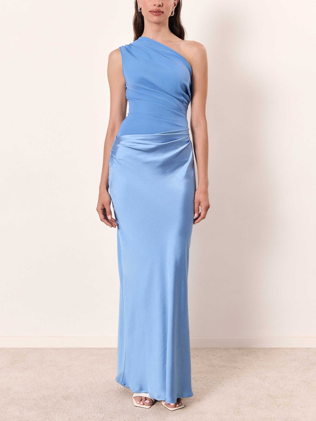 Selena | Robe maxi drapée décontractée à encolure asymétrique pour femmes