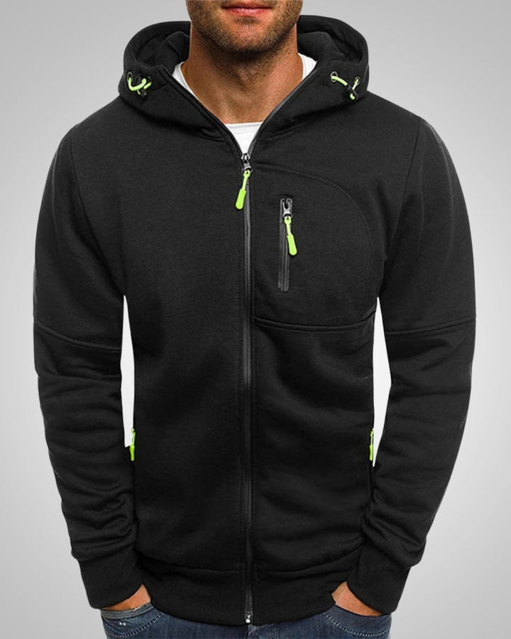 Elijah | Felpa con cappuccio casual da uomo con tasche e zip