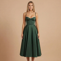 Norina | Damen A-Linien Midi-Satin-Hochzeitsgastkleid