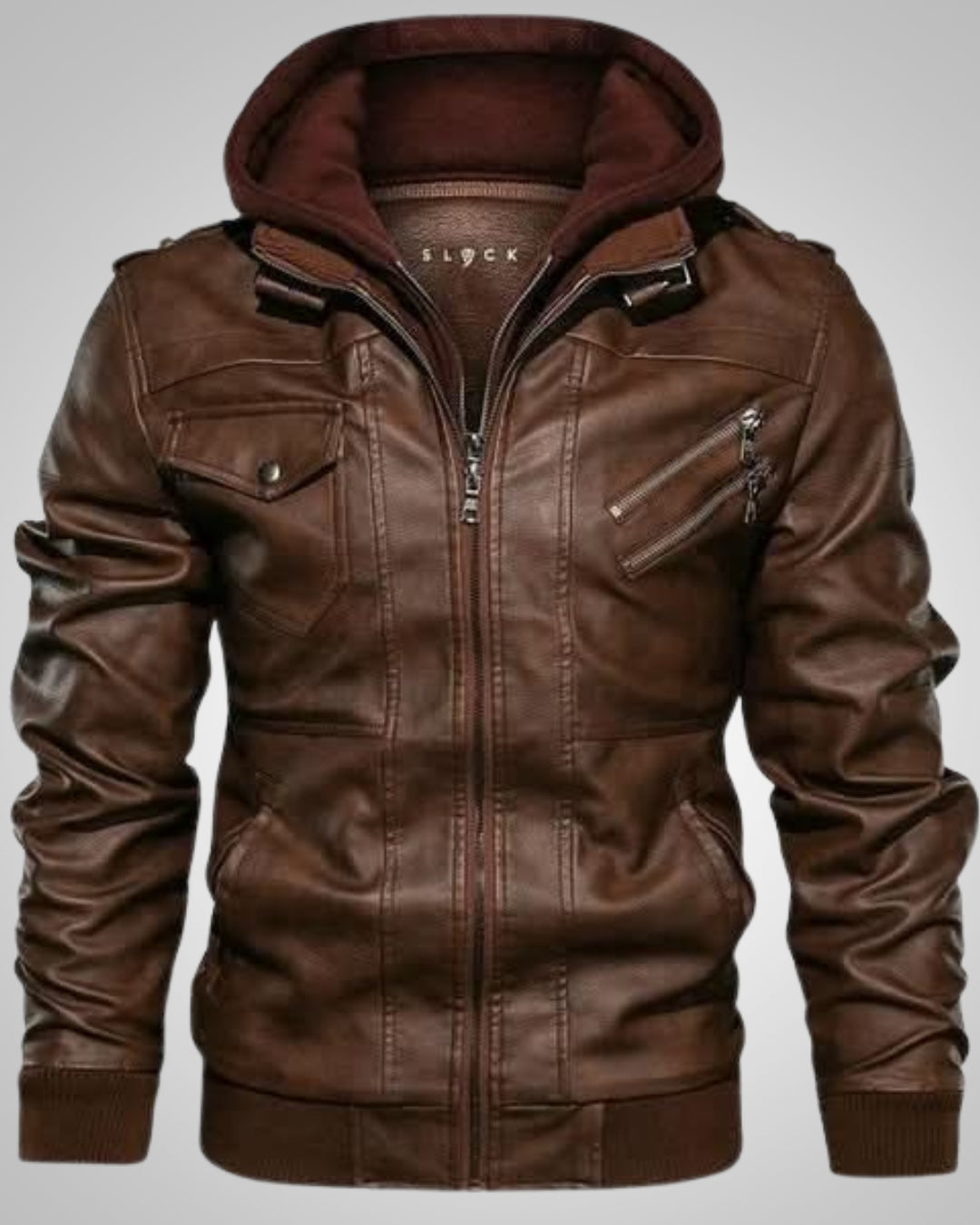Wesley | Veste de motard classique en cuir avec capuche pour homme