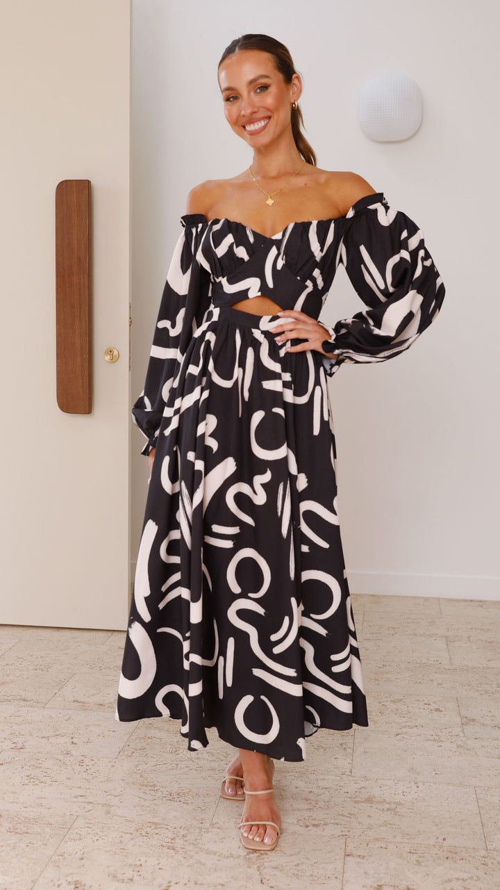 Ingrid | Elegante abito maxi da donna con spalle scoperte