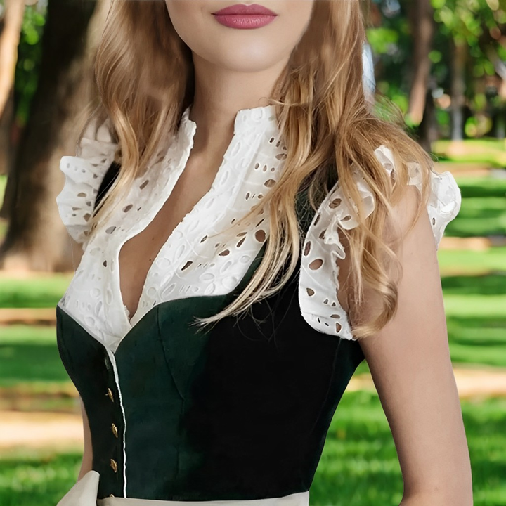 Muriel | Damen Traditionelle Taillierte Dirndlbluse