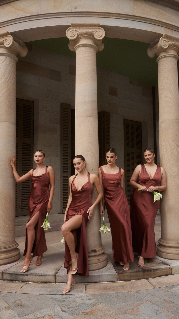 Aline | Damen Elegantes Eckigem Ausschnitt Hochzeitsgastkleid