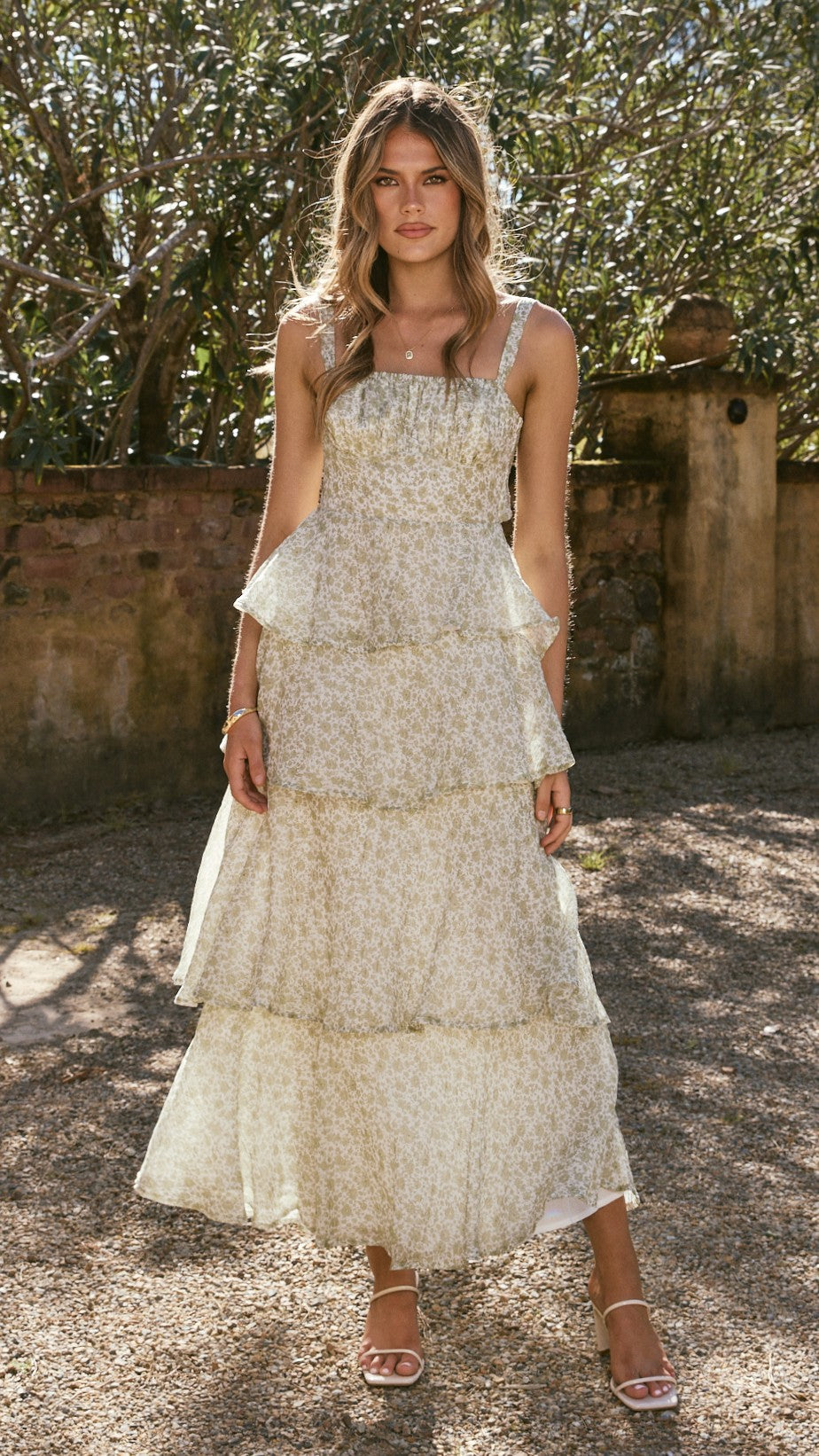 Naomi | Abito maxi floreale drappeggiato da donna