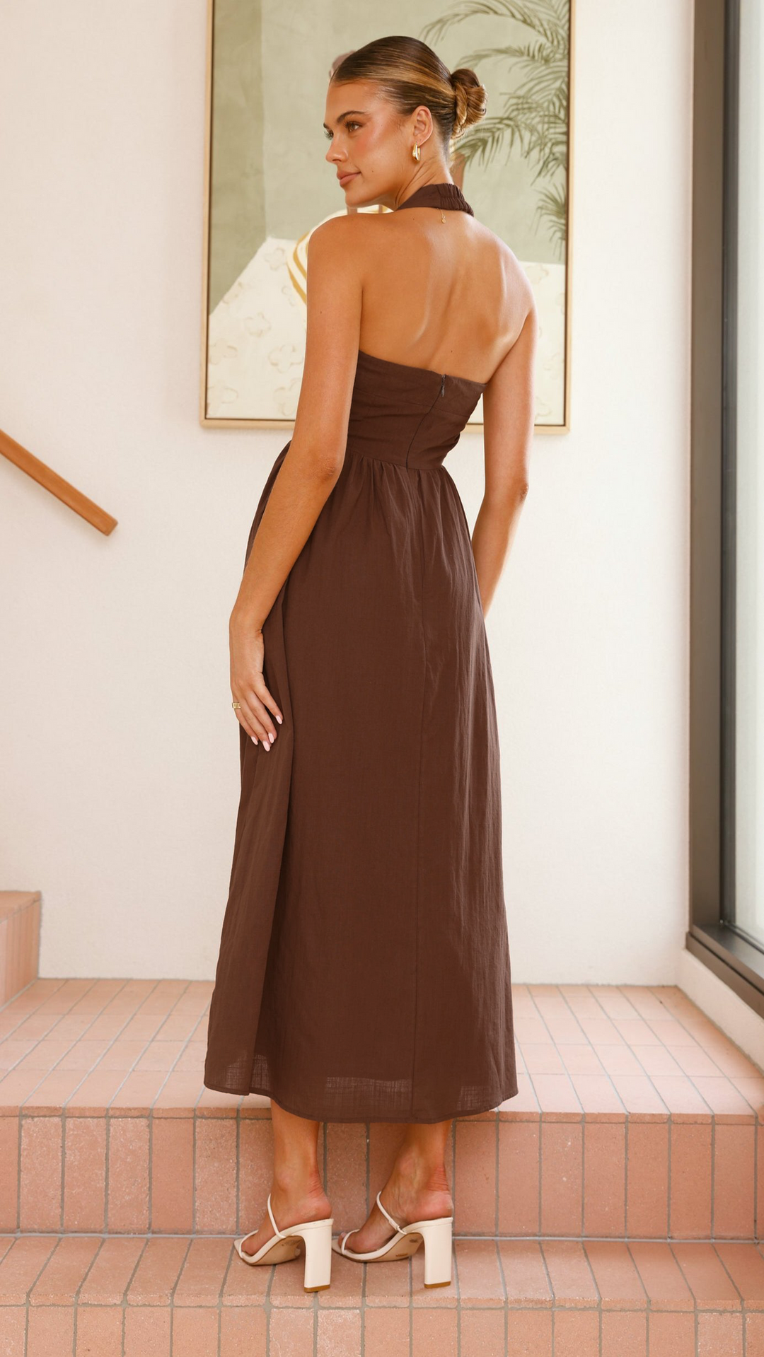 Editha | Damen Elegant Ärmelloses A-Linie Maxikleid