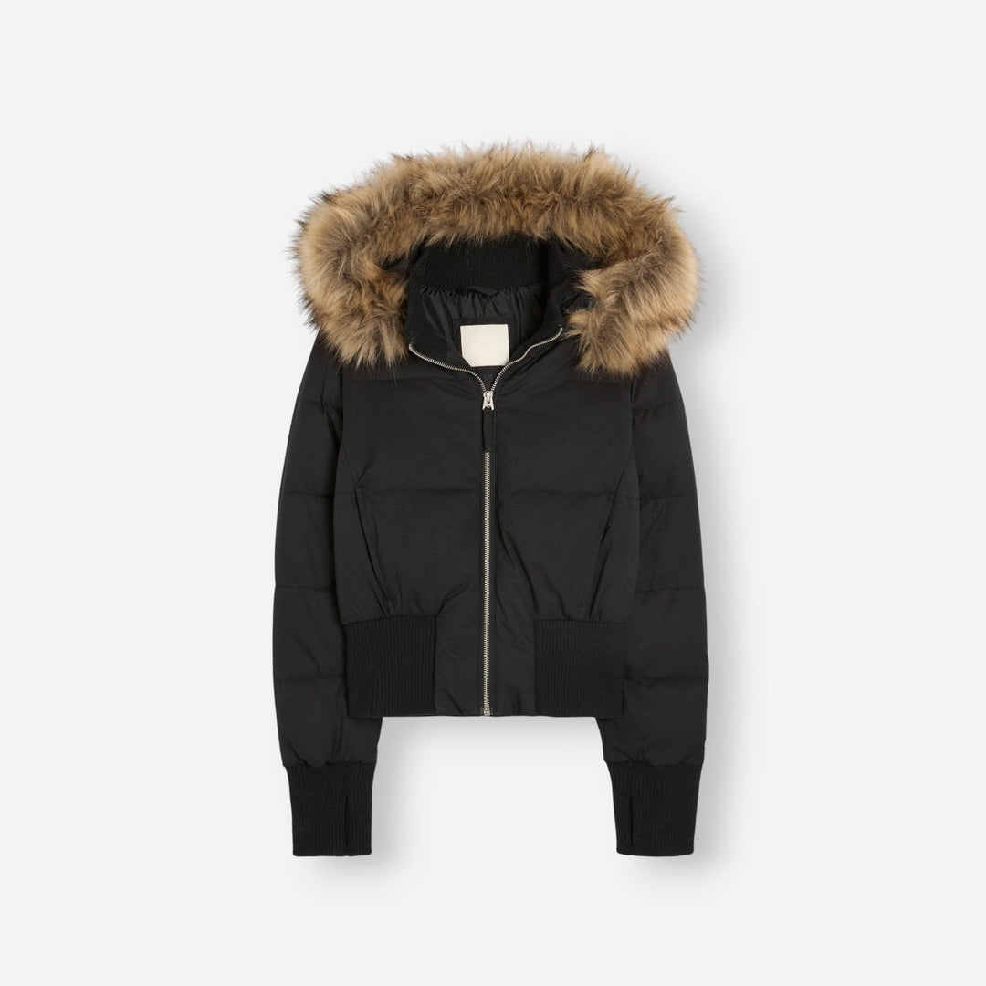 Eliane | Damen Winter Gesteppte Jacke mit Kunstfellkragen