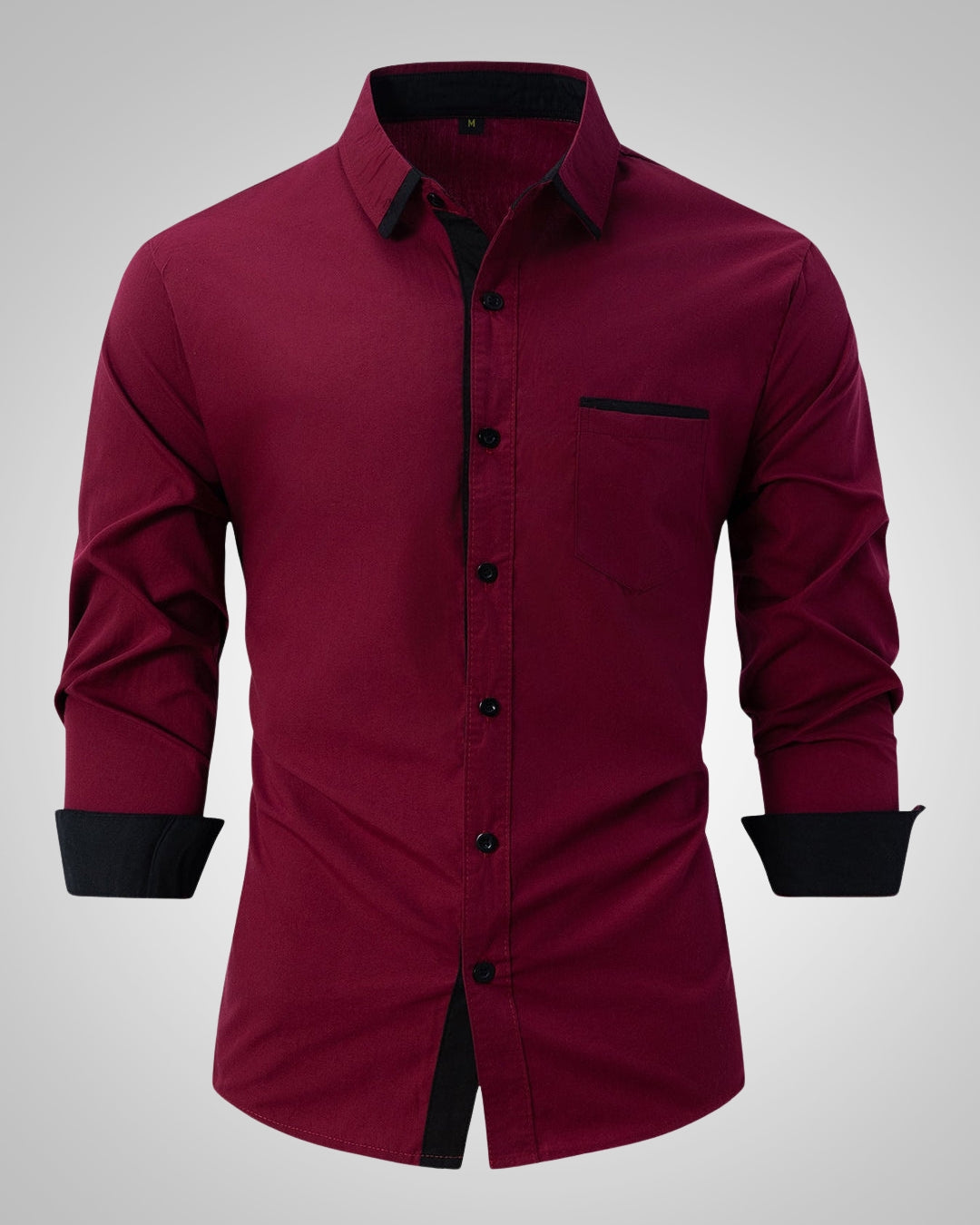 Cyril| Chemise classique à manches longues pour hommes avec poche poitrine  