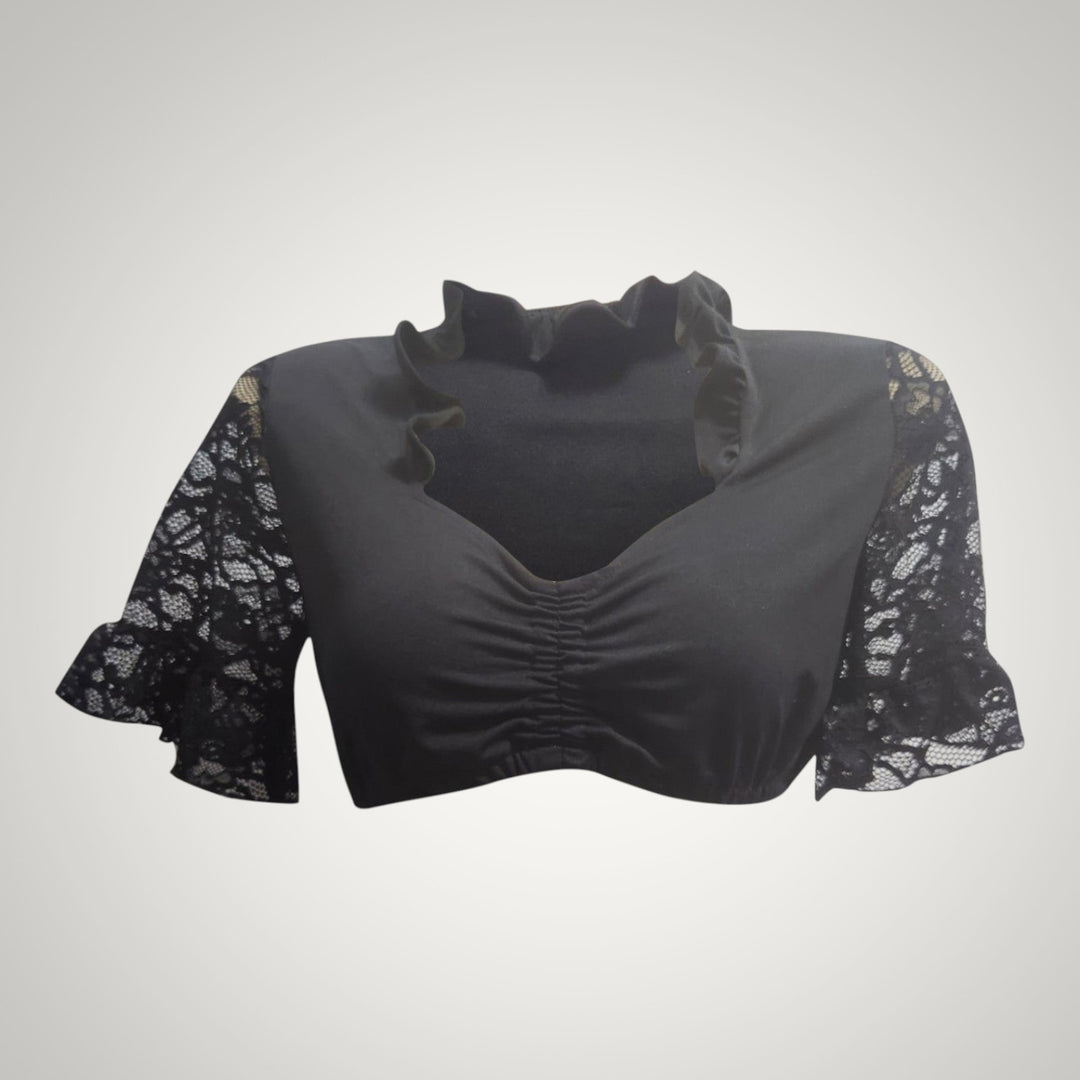 Linda | Damen Festliche Spitzenärmeln Dirndlbluse