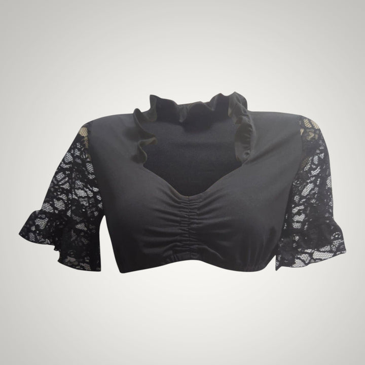 Linda | Damen Festliche Spitzenärmeln Dirndlbluse